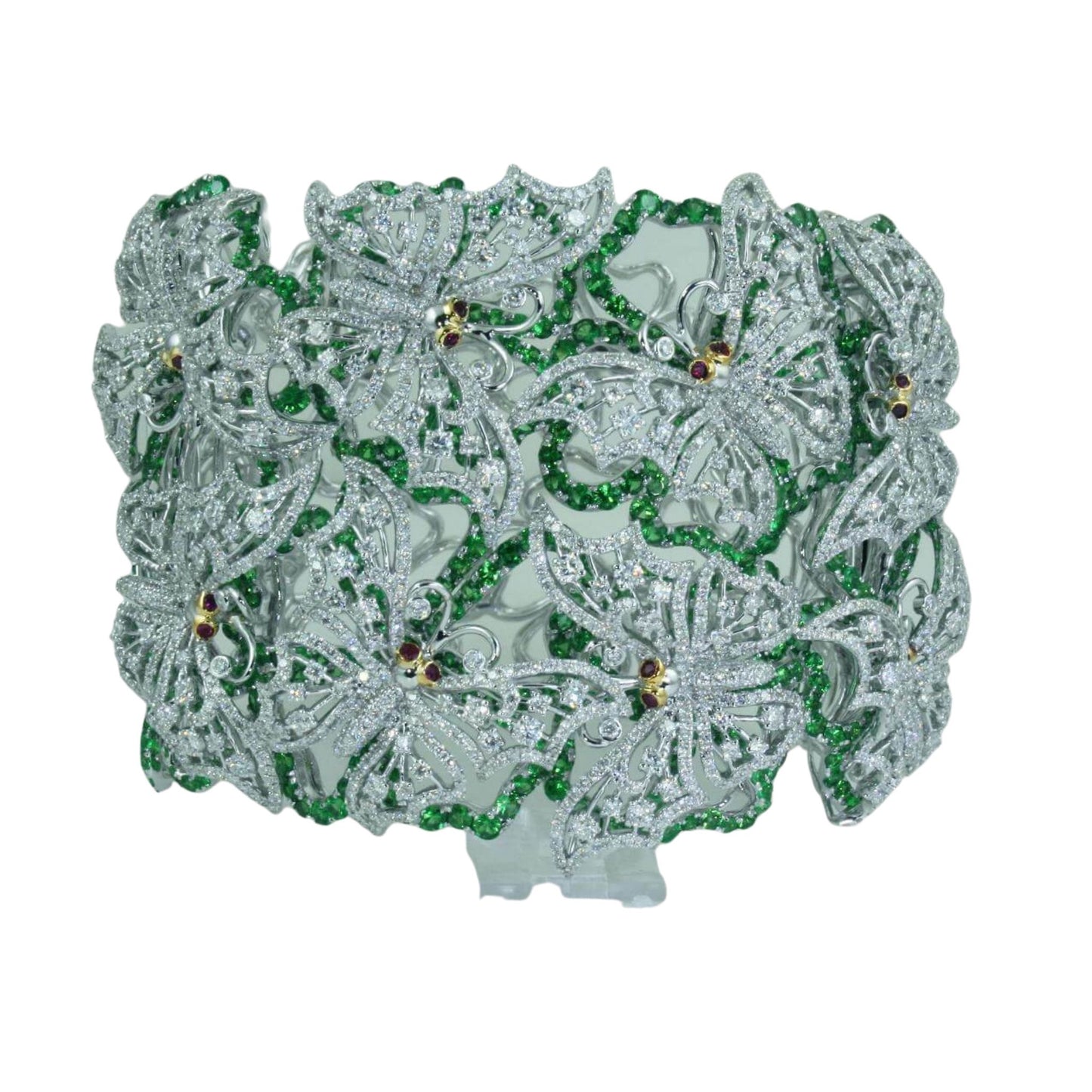 Green Garnet and Diamond Bangle