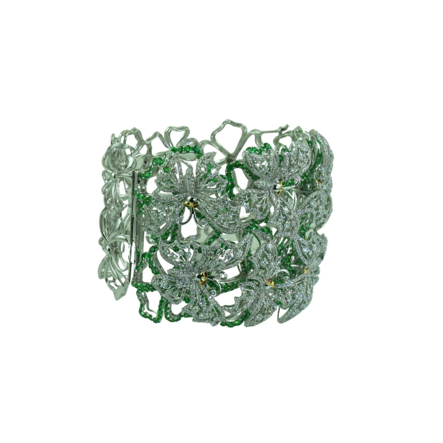 Green Garnet and Diamond Bangle