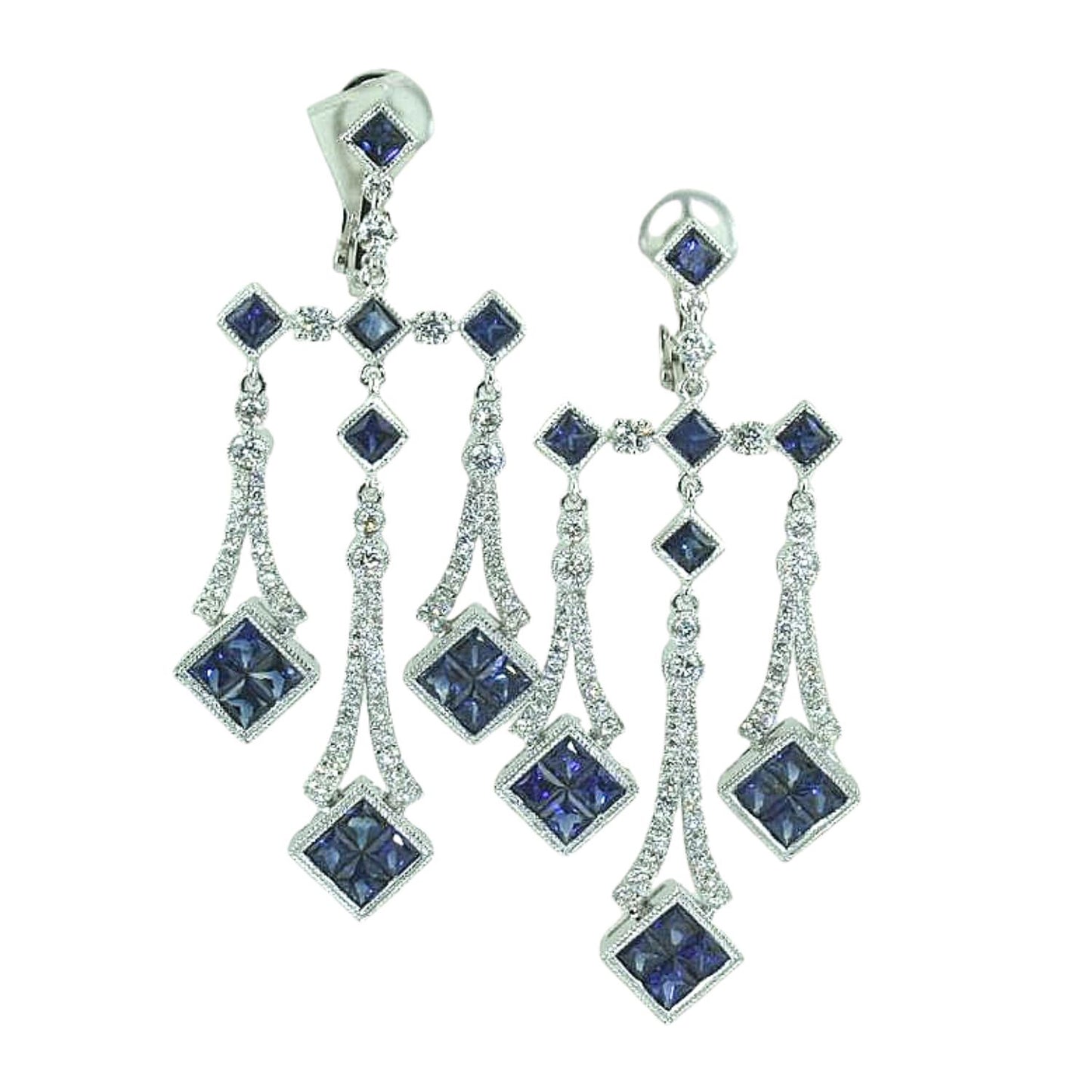 Sapphire amd Diamond Earrings