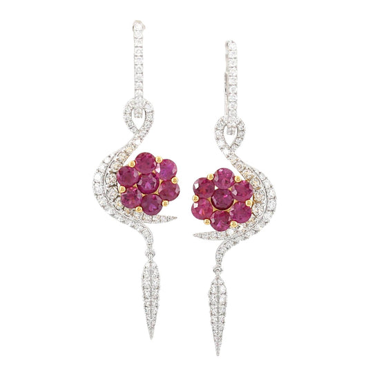 Ruby and Diamond Earrings