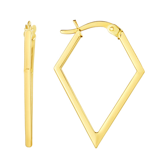 14K Gold Geometric Hoop Earrings