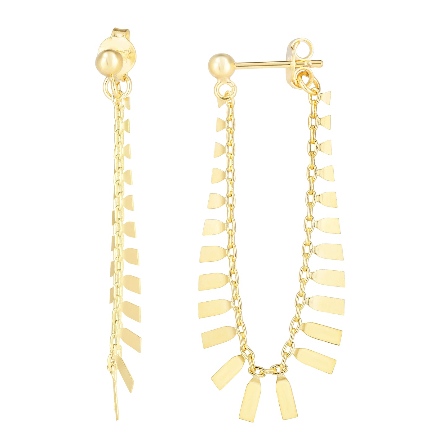 14K Gold Fancy Flapper Drop Earrings