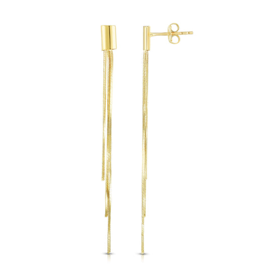 14K Gold Polished Shoulder Duster Earring