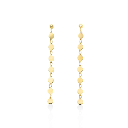 14K Gold Mirror Chain Drop Earring