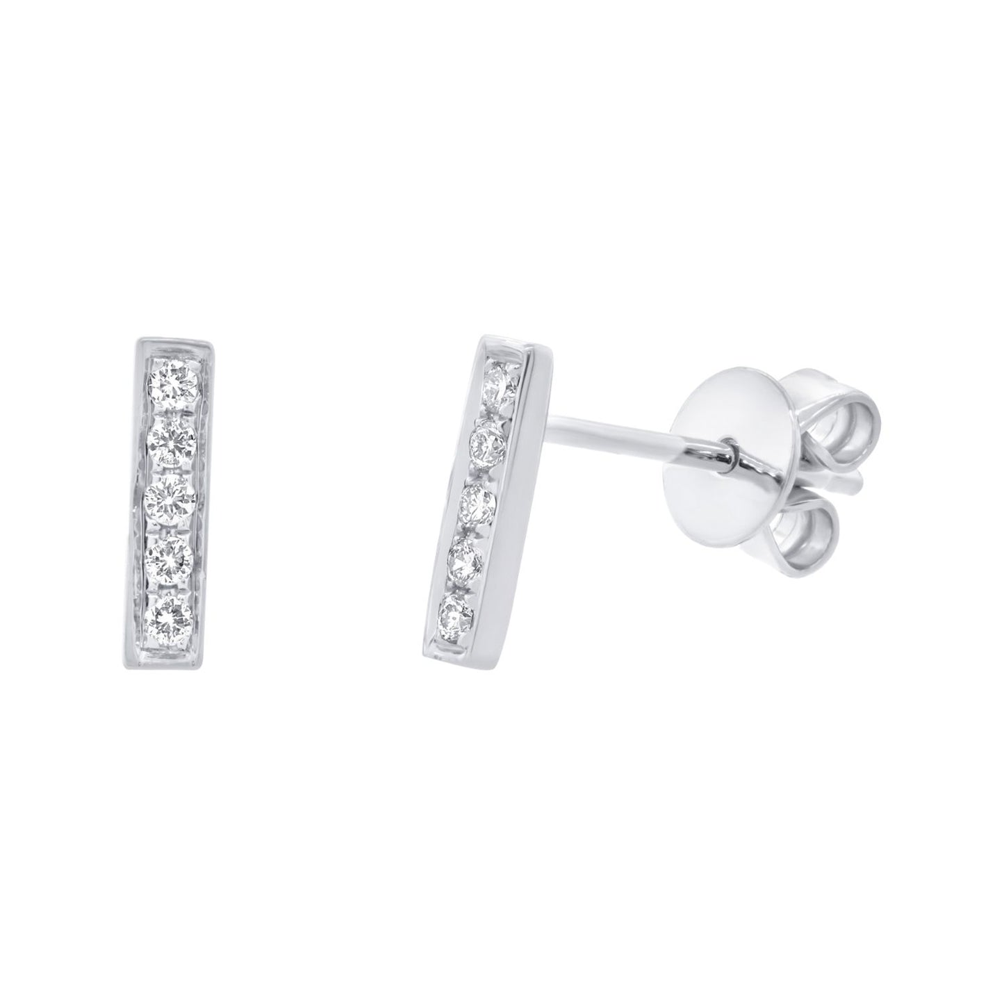 14K Bar Stud Earrings