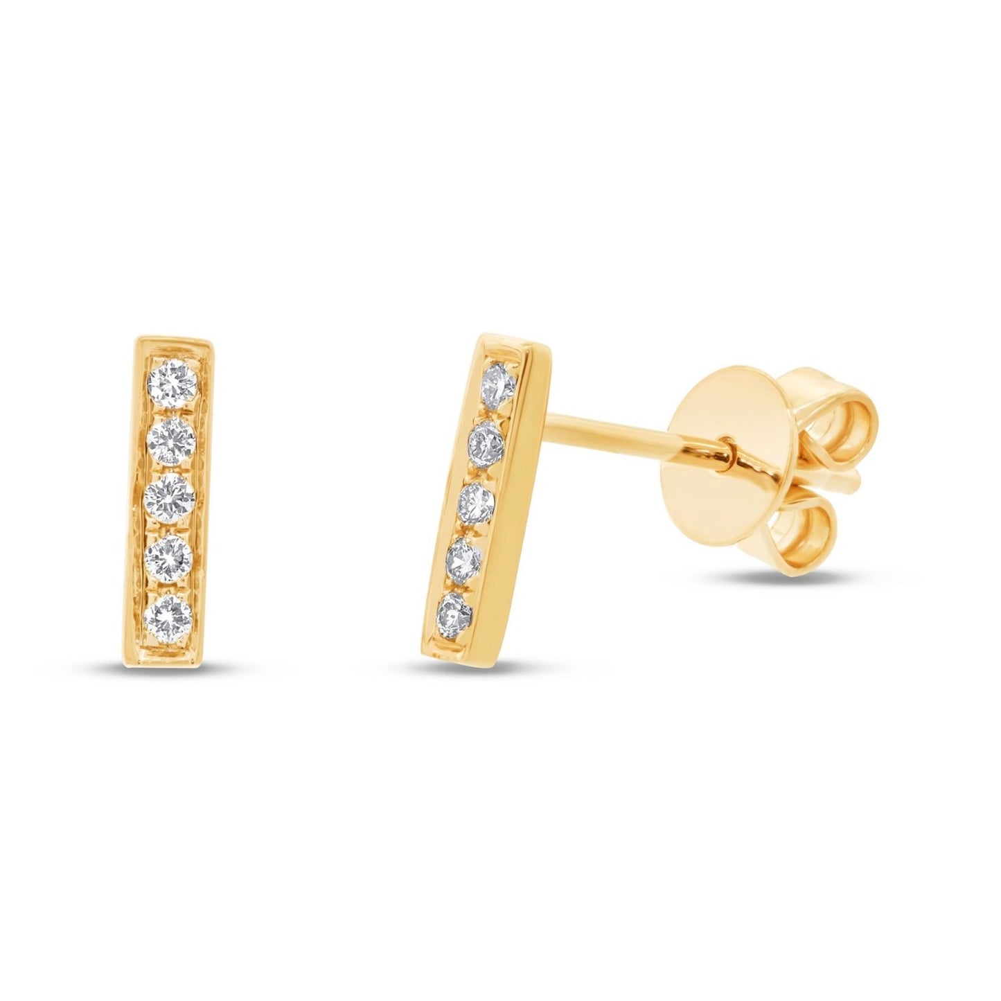 14K Bar Stud Earrings