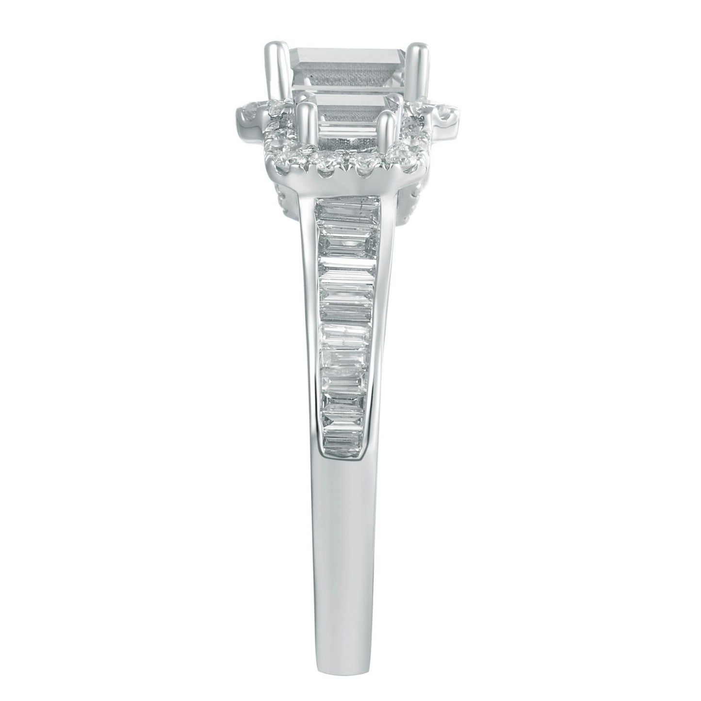 Emerald Cut Center Bridal Ring