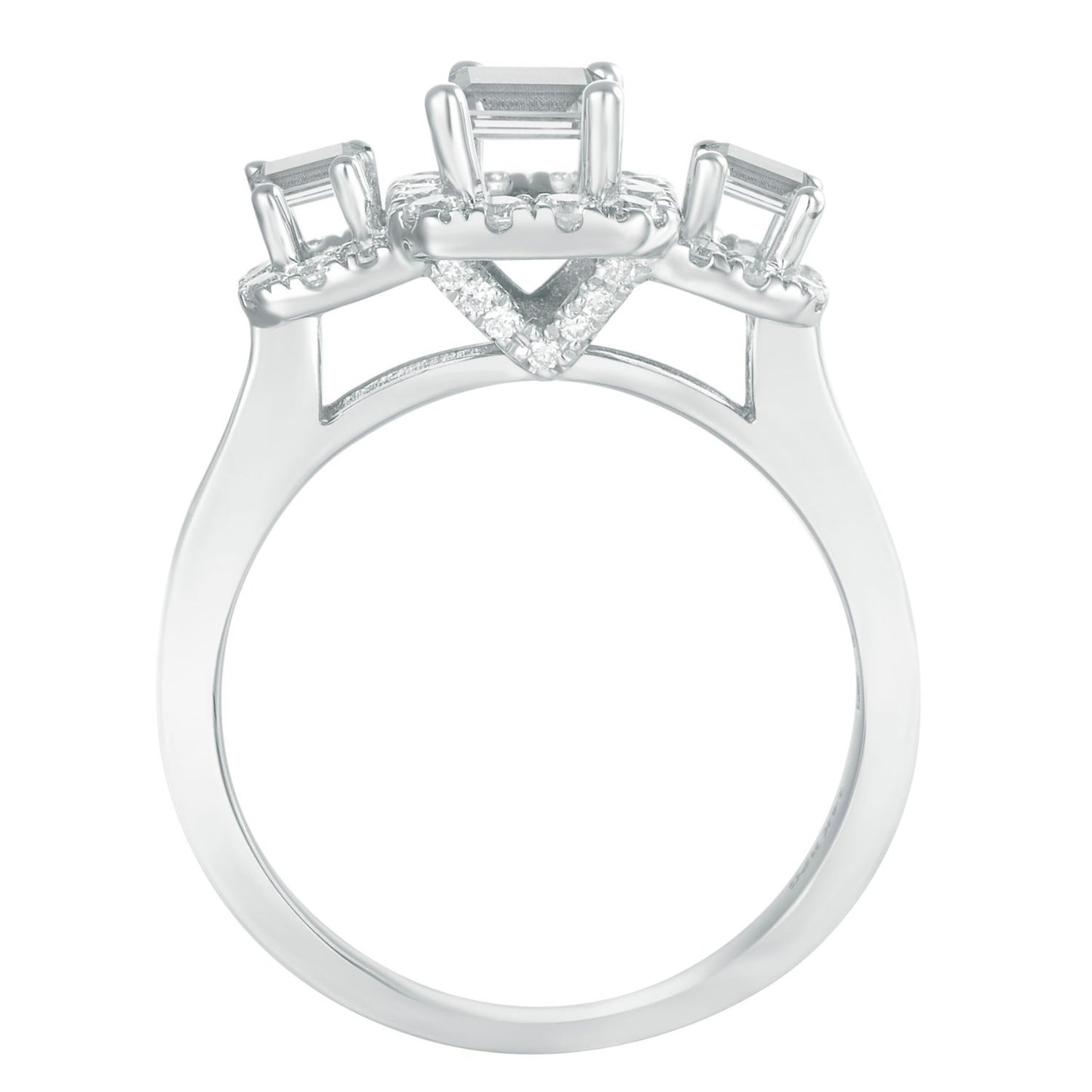 Emerald Cut Center Bridal Ring