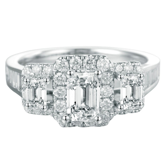 Emerald Cut Center Bridal Ring