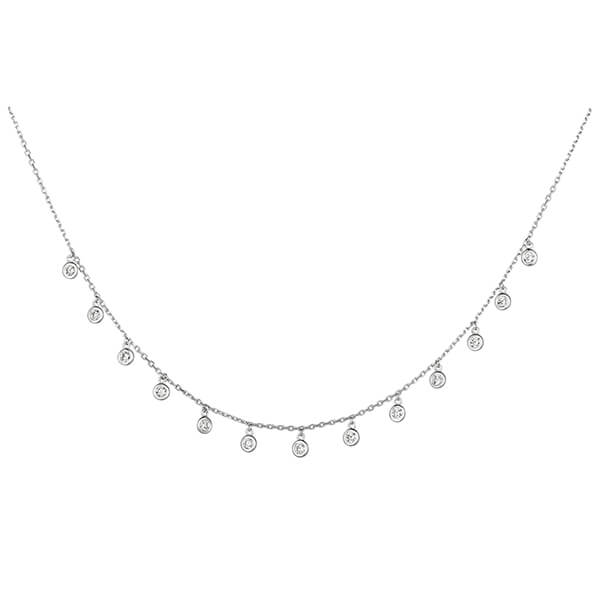 Drop Necklace - White Gold