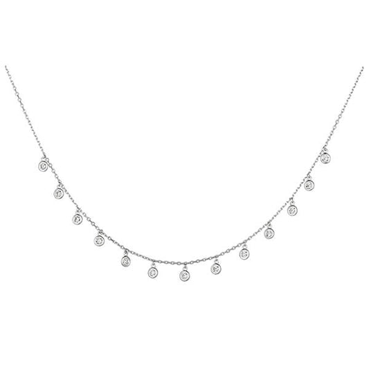 Drop Necklace - White Gold