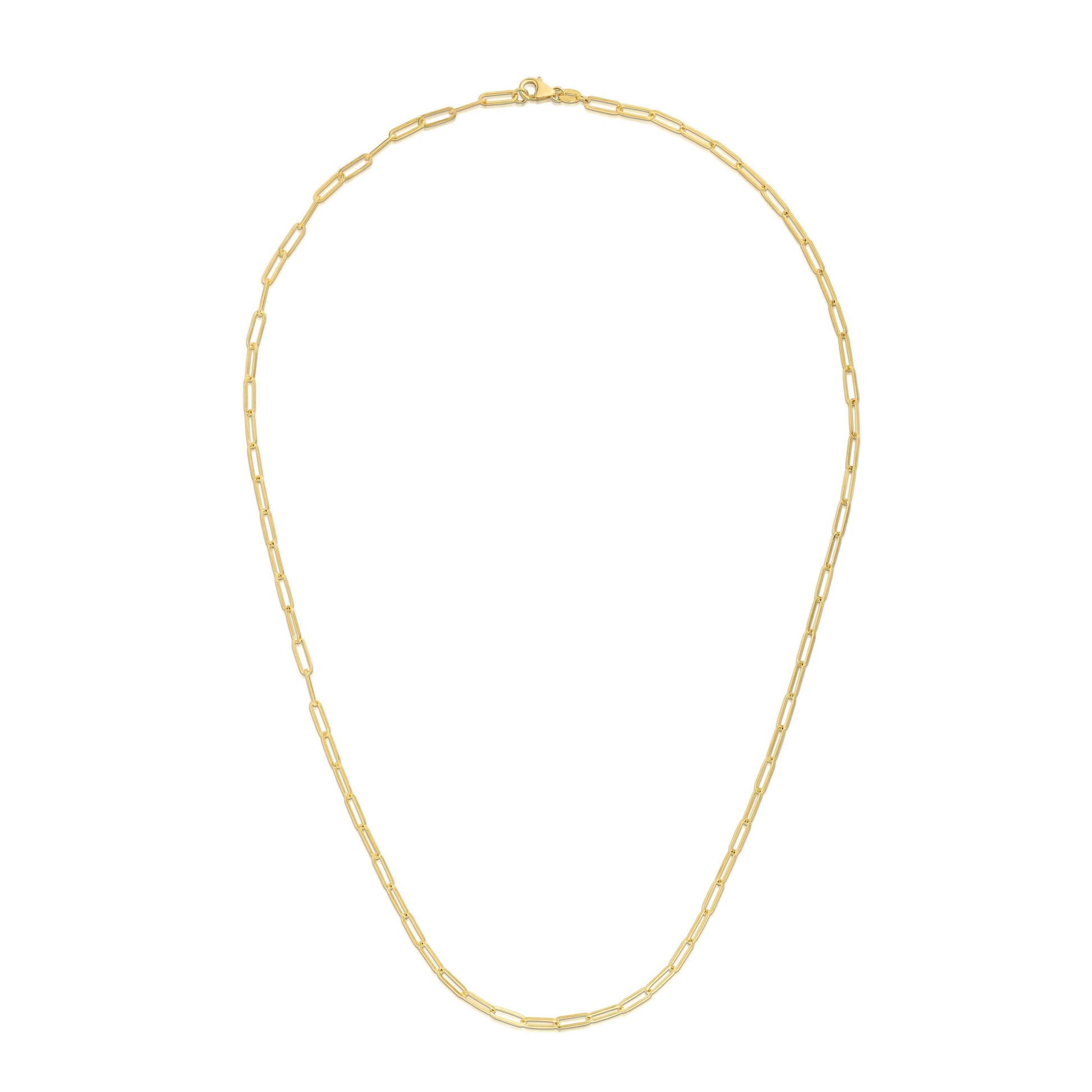 14K Gold 2.1mm Paperclip Chain