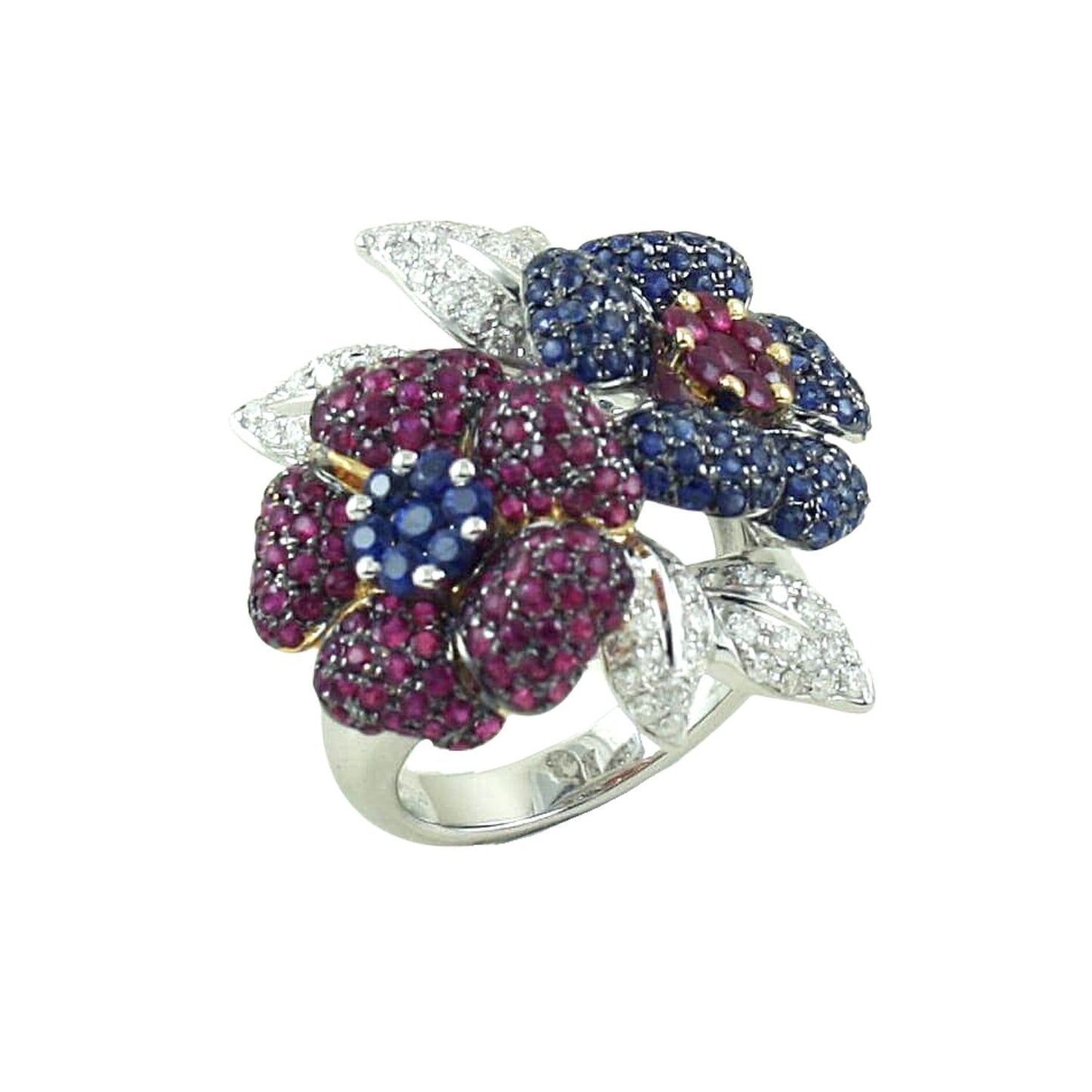 Ruby, Sapphire and Diamond Ring