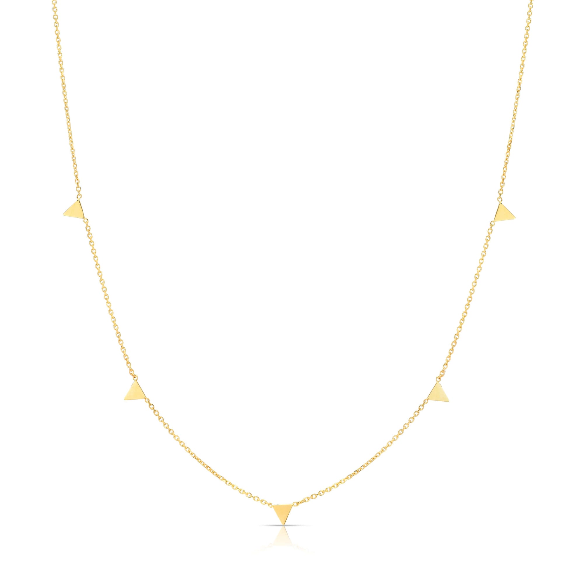 14K Gold Dangle Spike Necklace