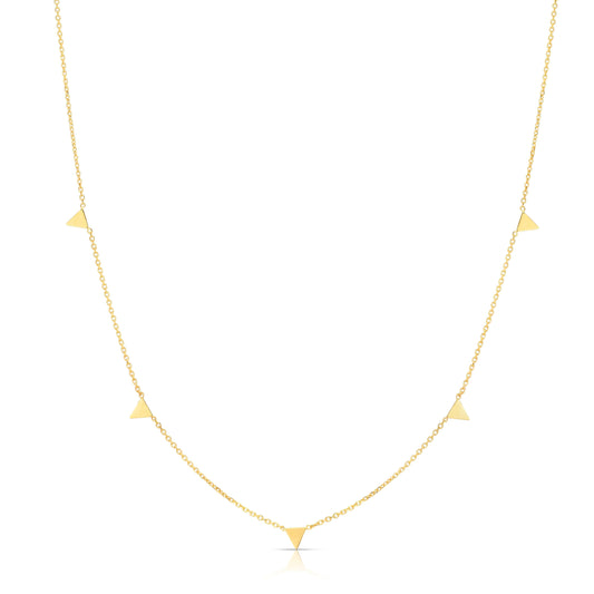 14K Gold Dangle Spike Necklace