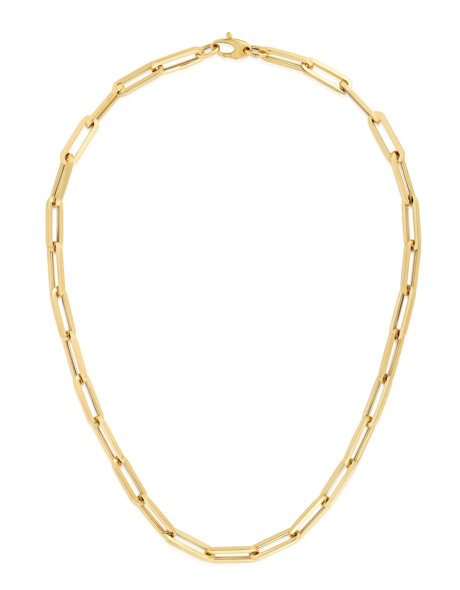 14K Gold 6.1mm Paperclip Chain