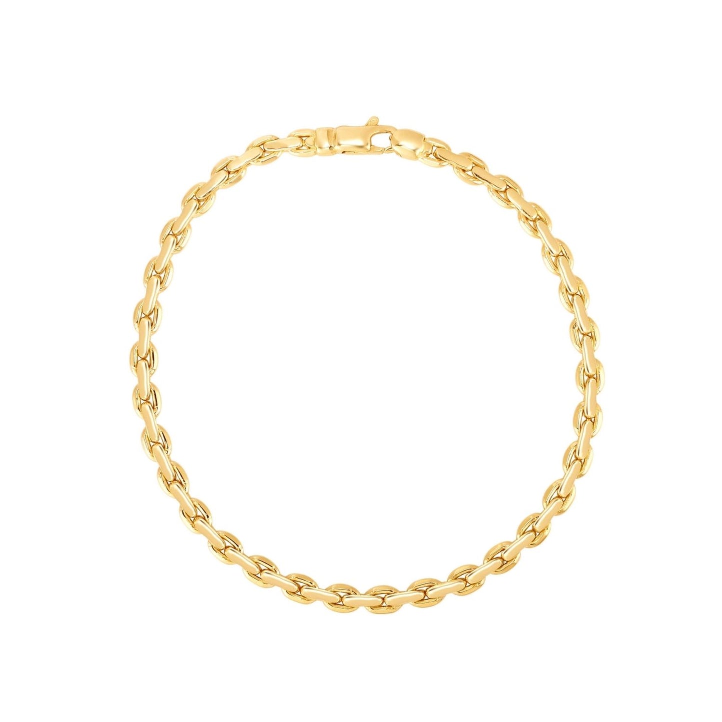 14K Yellow Gold Fancy Interlocking Link Bracelet