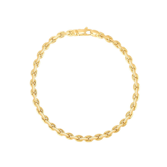 14K Yellow Gold Fancy Interlocking Link Bracelet