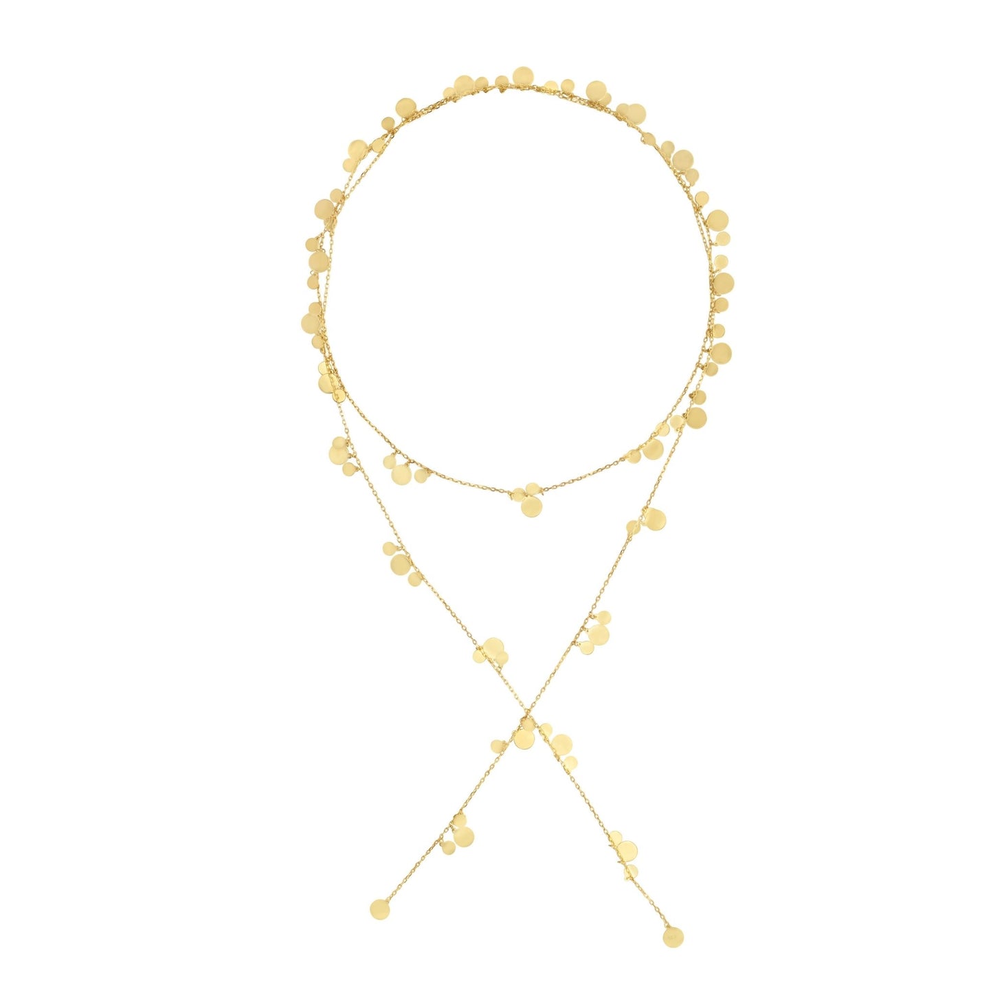 14K Gold Flapper Scarf Necklace