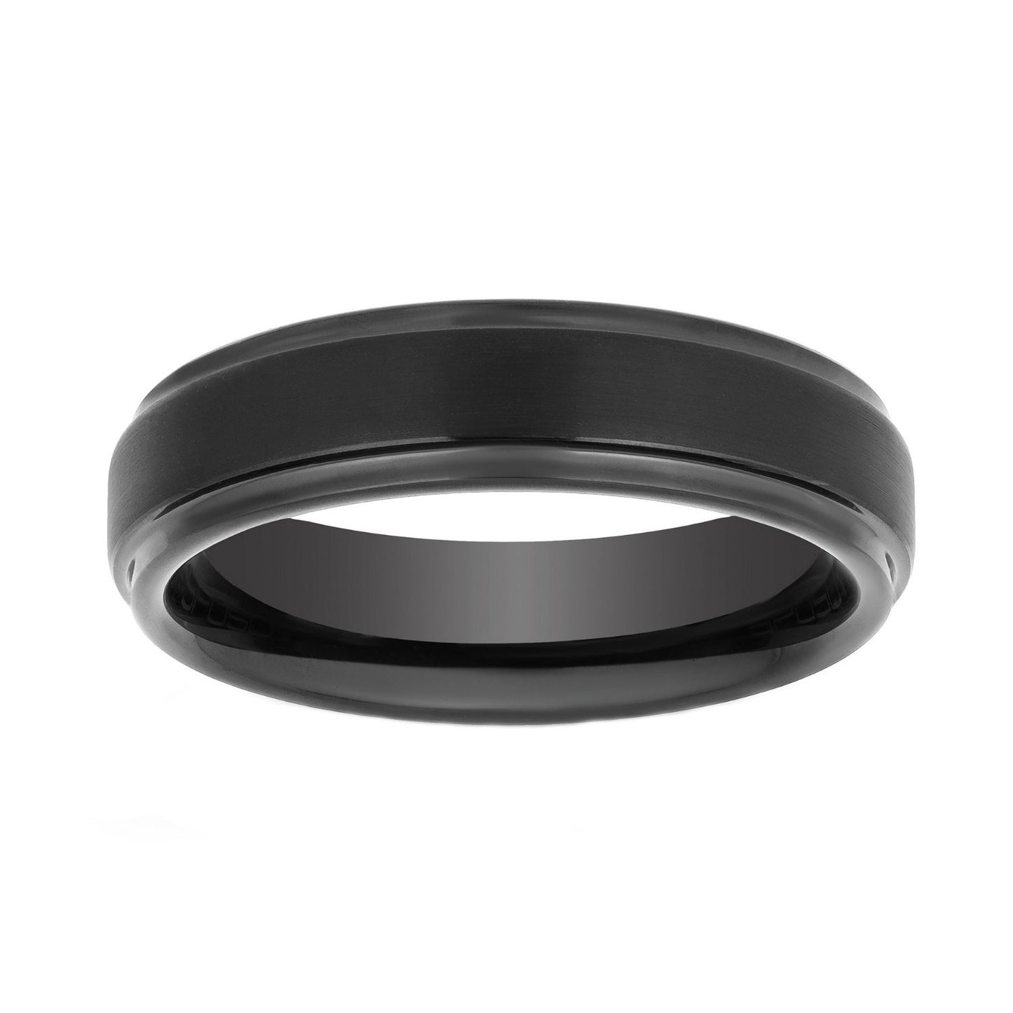 Tungsten Black IP Step Edge Band