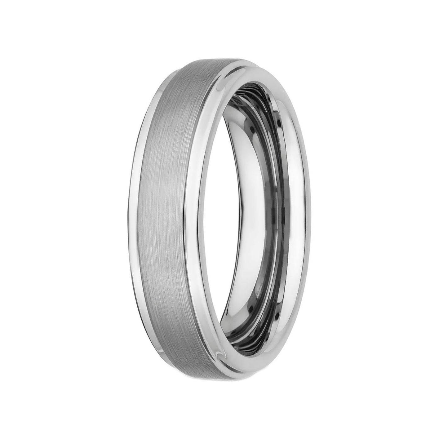 Tungsten NO IP Step Edge Satin Center Band