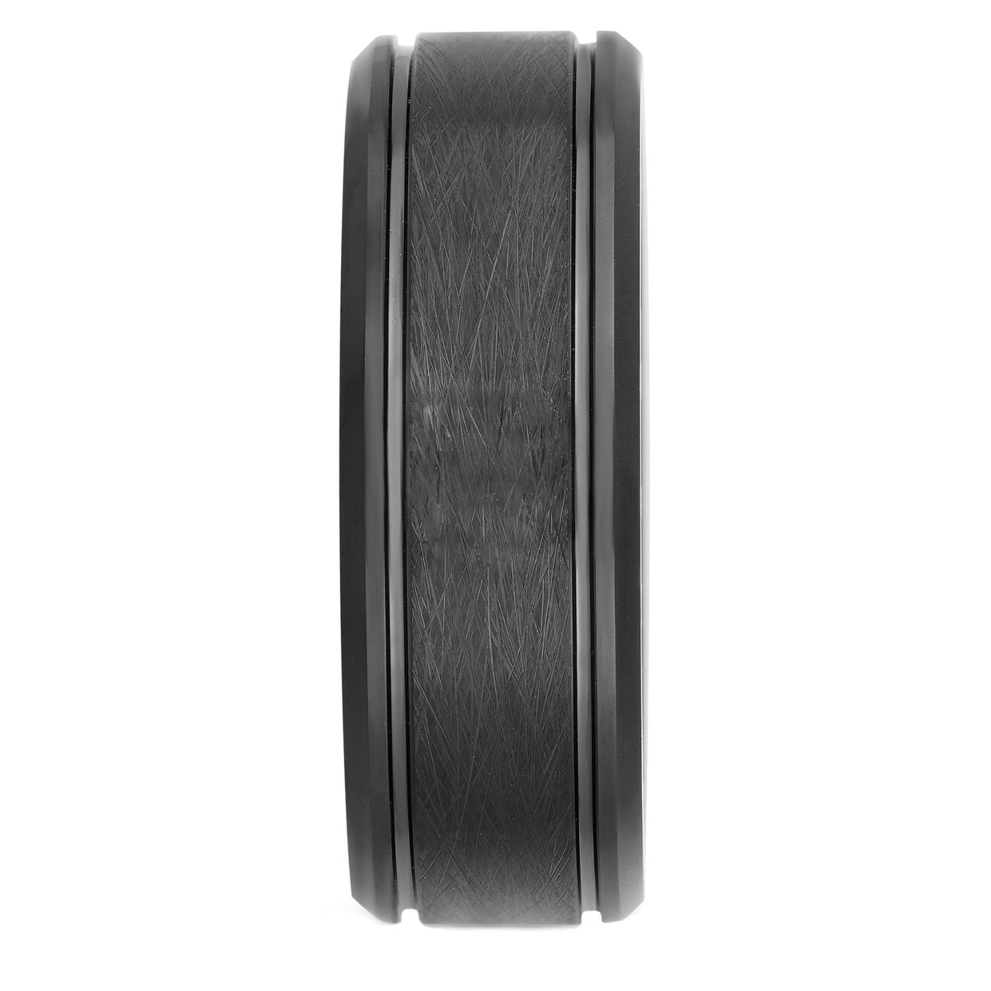 Tungsten Black IP Bevel Scratch Band