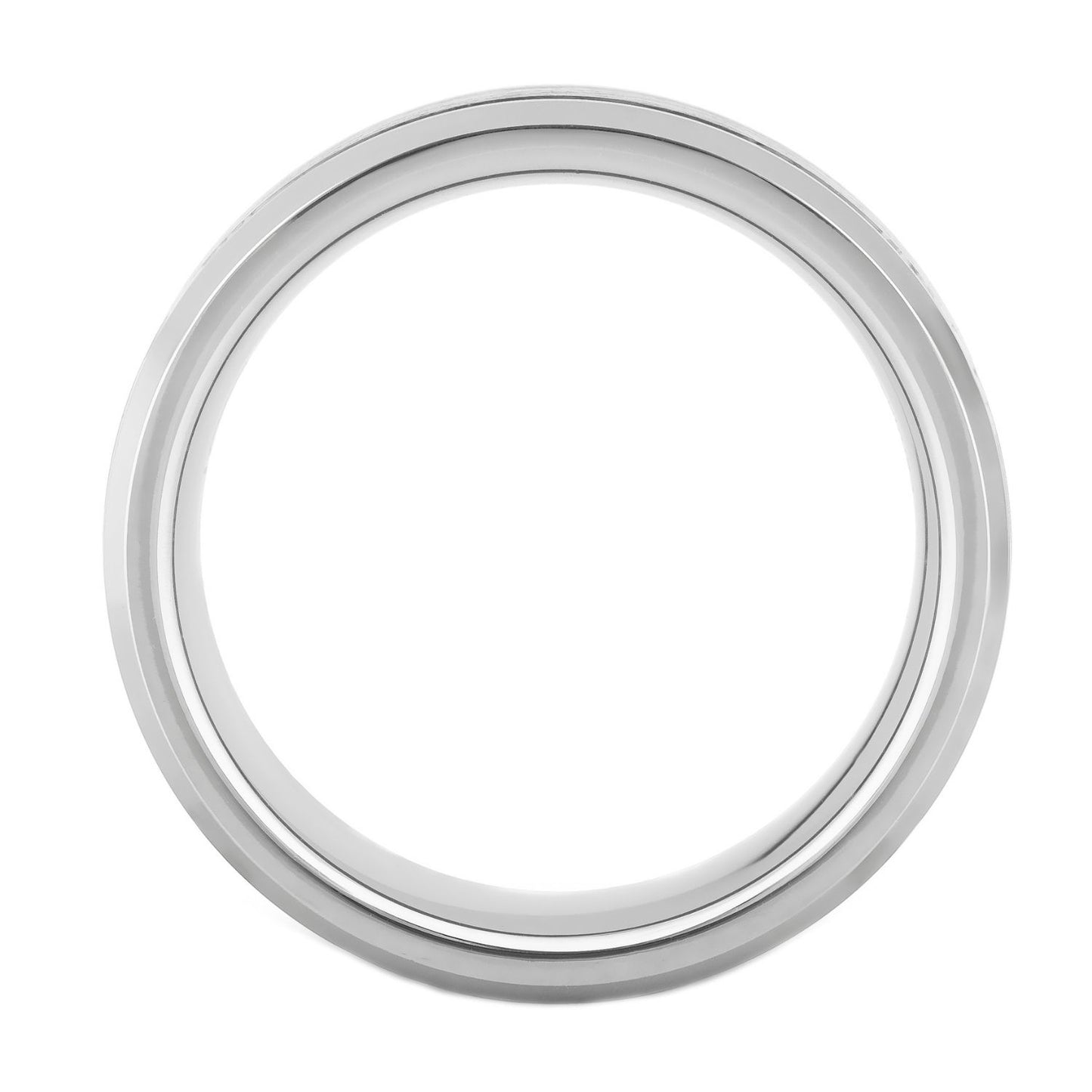 Tungsten White IP Bevel Scratch Band