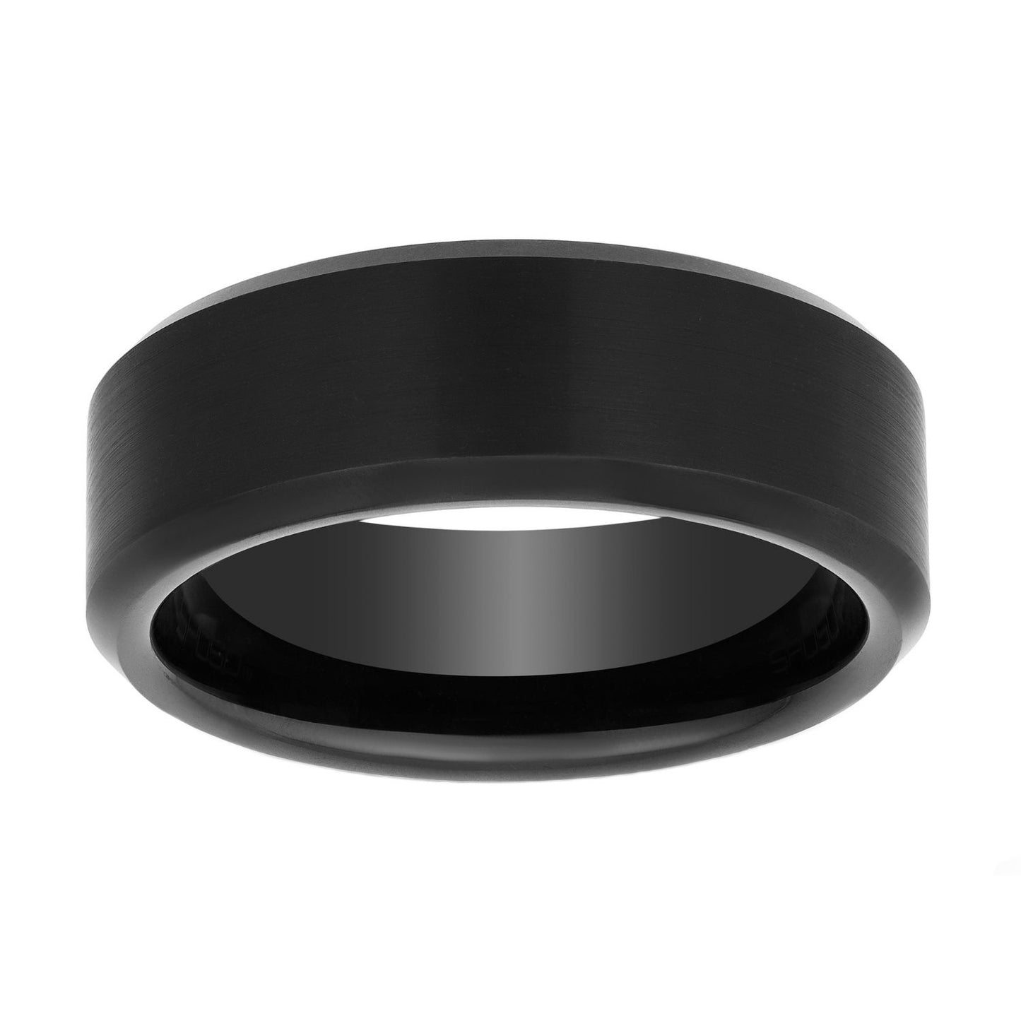 Tungsten Black IP Bevel Edge Satin Center Band