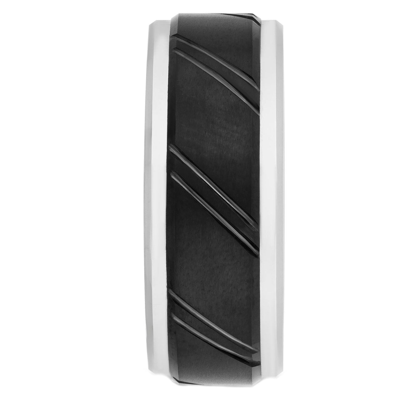 Tungsten White & Black IP Diagonal Band