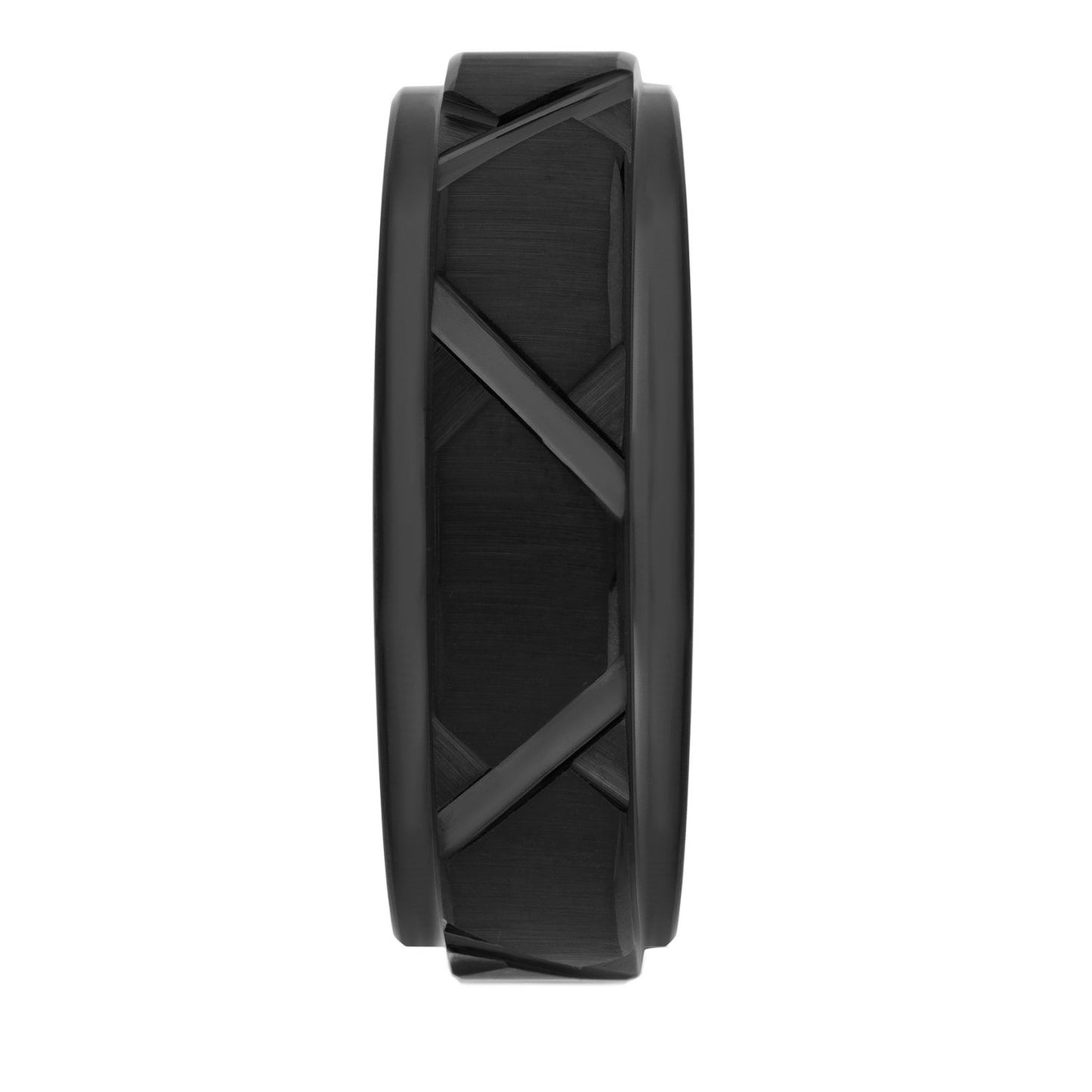 Tungsten Black IP Geometric Ring